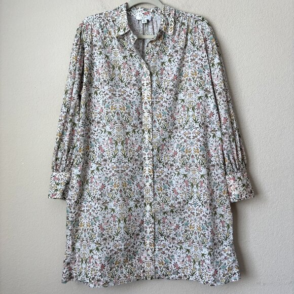 J. Crew Dresses & Skirts - J. Crew Puff-Sleeve Mini Shirt-Dress in Liberty® Tapestry Floral